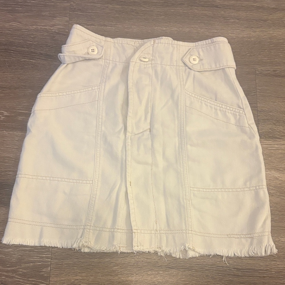 Free People White Mini Skirt